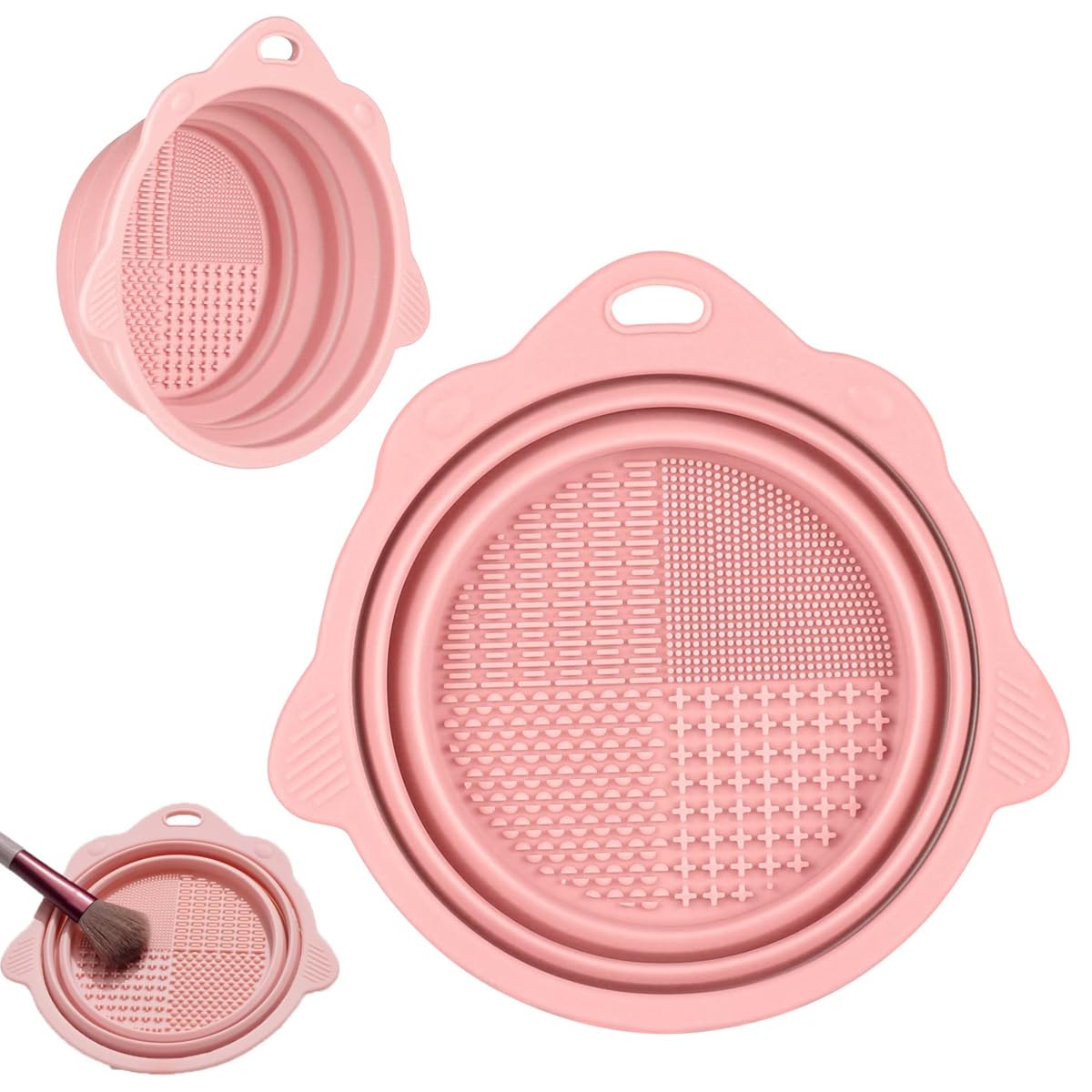MAYCREATE Mini Makeup Brush Cleaner Bowl Silicone Makeup Brush Cleaning Basin 5.5 Inches Collapsible Cleaner Bowl for Makeup Brushes, Beauty-Blender Sponge Removing Residual Foundation MAYCREATE Mini Makeup Brush Cleaner Bowl Silicone Makeup Brush Cleaning Basin 5.5 Inches Collapsible Cleaner Bowl for Makeup Brushes, Beauty-Blender Sponge Removing Residual Foundation